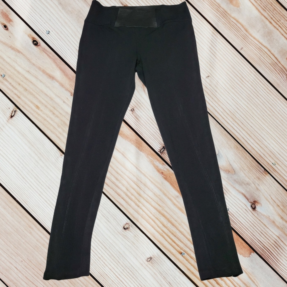 Women's Finn & Clover Black Leggings With Ankle Zippers Sz M